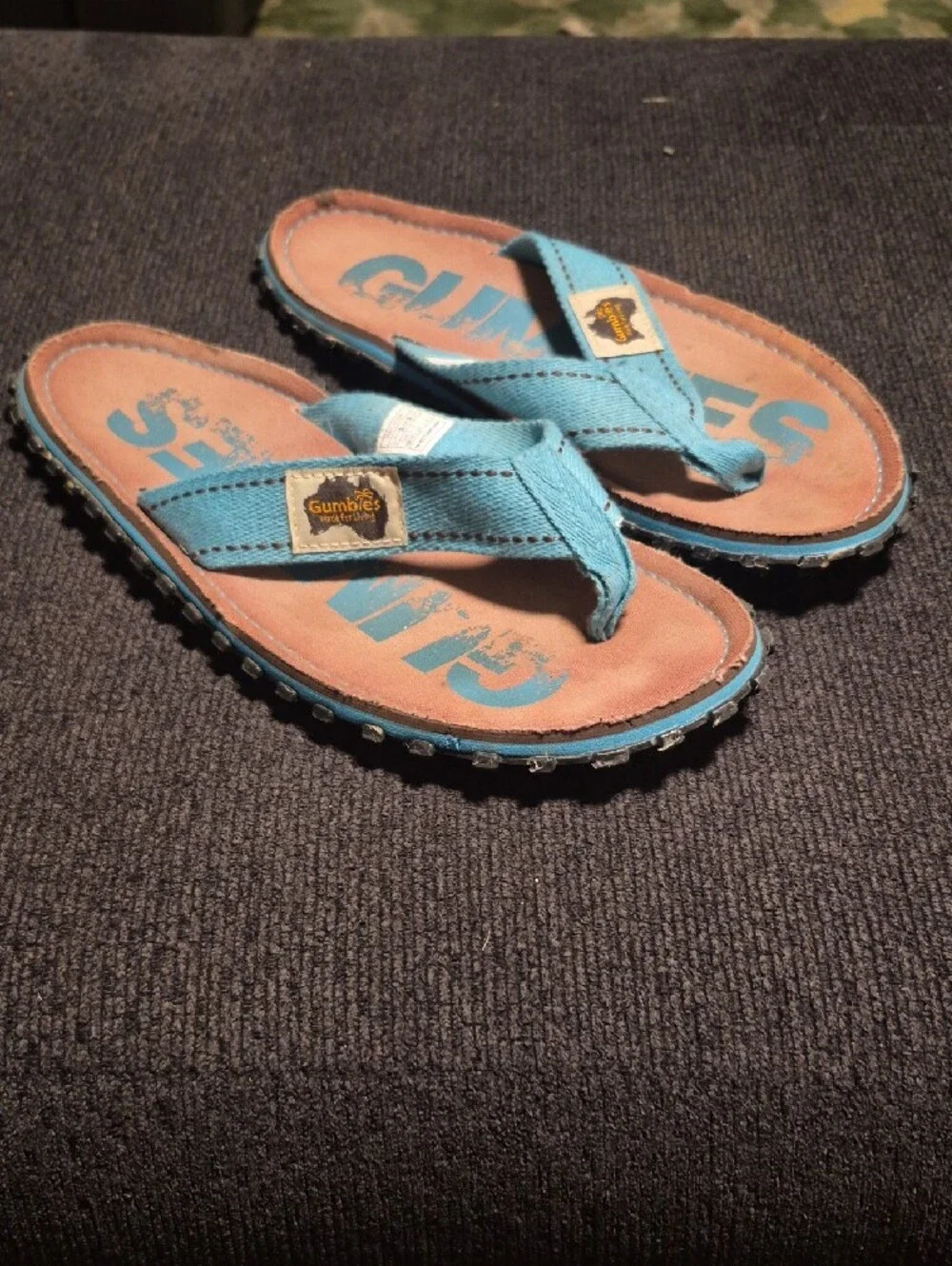 Men’s Aqua Blue Canvas Flip Flop Sandals